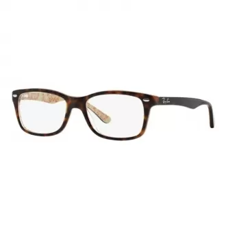 Óculos de Grau Retangular Ray-Ban RX5228 5057 53 RMD.ACT Marrom