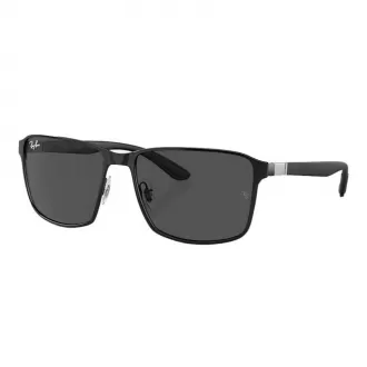 Óculos de Sol Retangular Ray-Ban RB3721 186 8759 RGD.MTL Preto