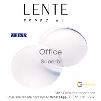 Par de Lentes Especiais Intermediária em Dobro Zeiss Officelens Superb Blueguard Duravision Chrome Uv