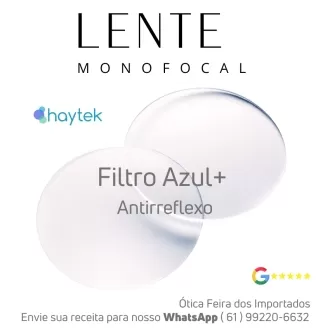 Par de Lentes Monofocal Haytek Filtro Luz Azul - Astigmatismo Leitura Hipermetropia Miopia