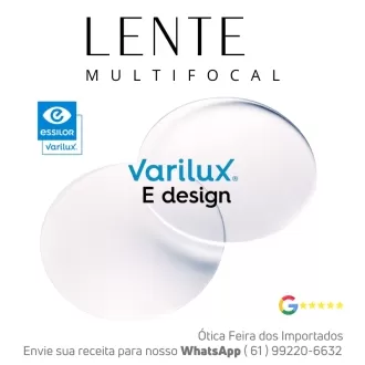 Par de Lentes Multifocal em Dobro Varilux E Design Orma Crizal